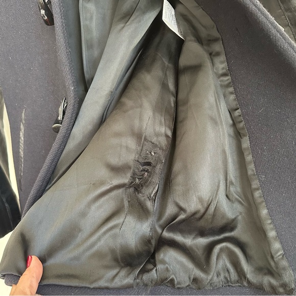 Sandro Wool and Leather Duffle Coat Size S - Picture 10 of 11